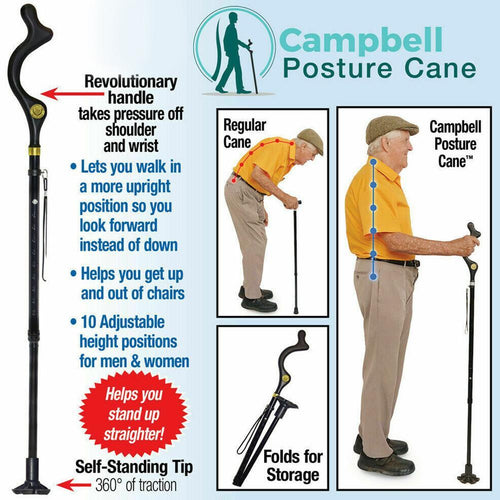Safety Elderly Walking Stick Telescopic Canes Crutch Staff Folding Grip Hiking Walk Mens posture cane hiking poles crutches